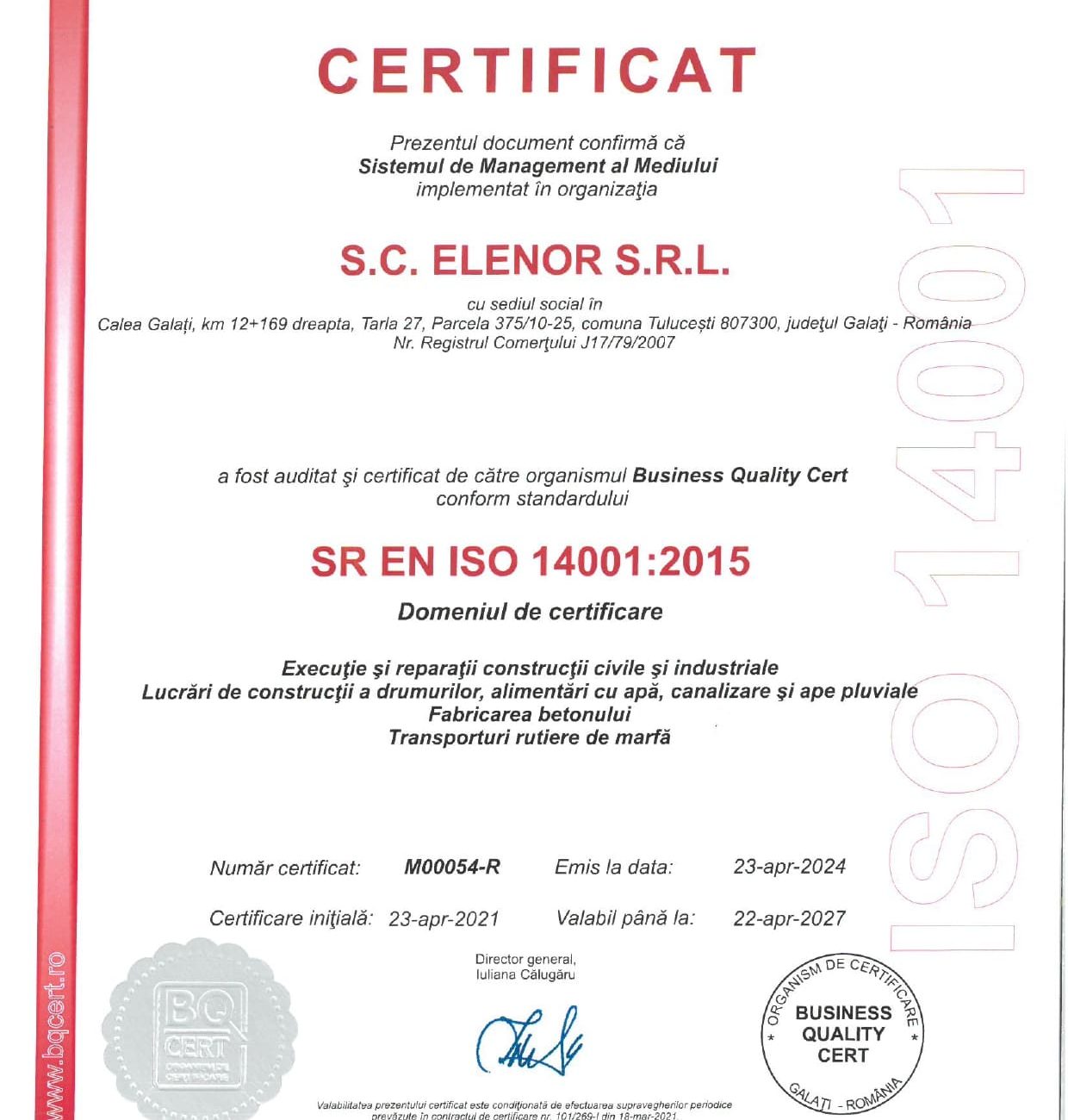 certificari elenor