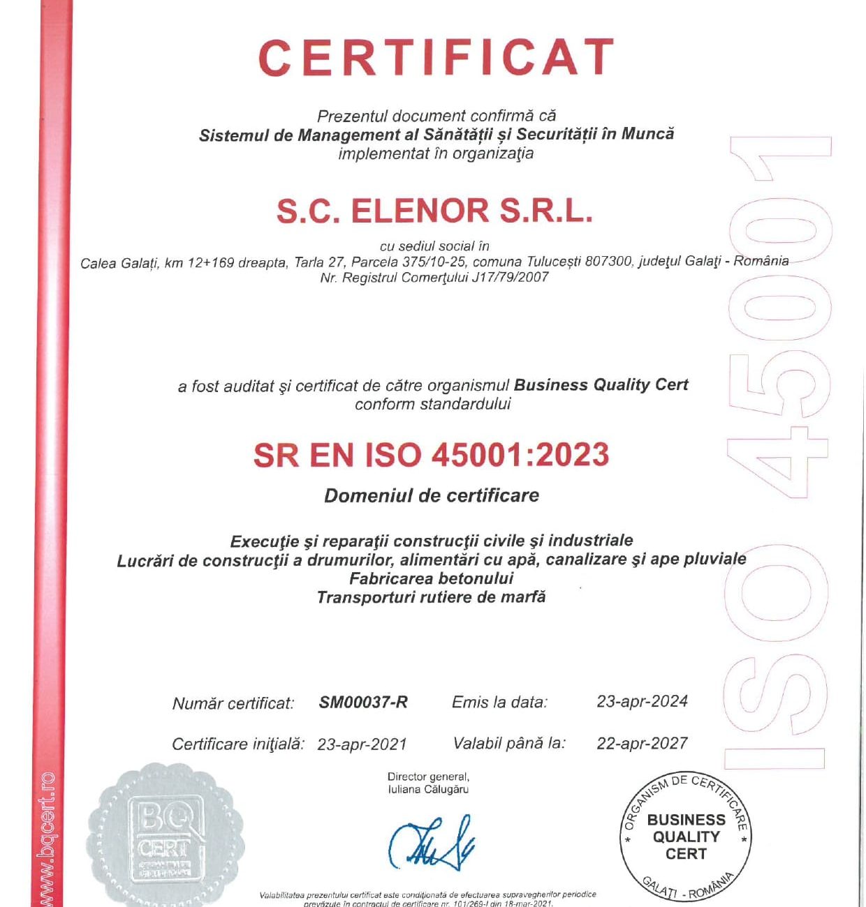certificari elenor