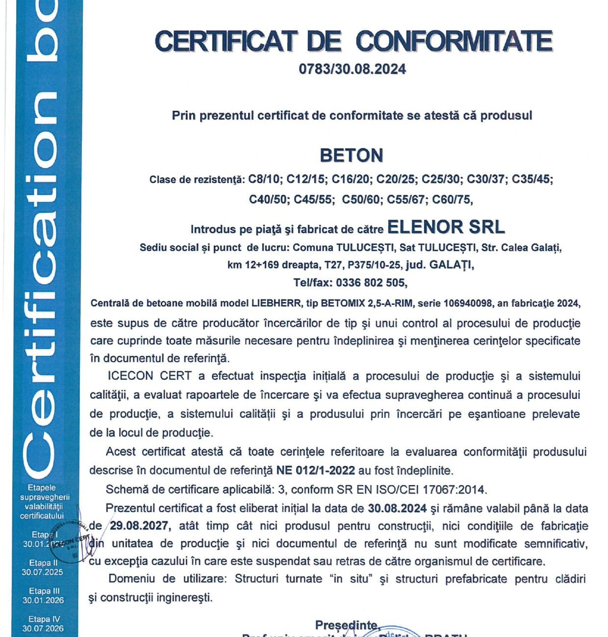 certificari elenor