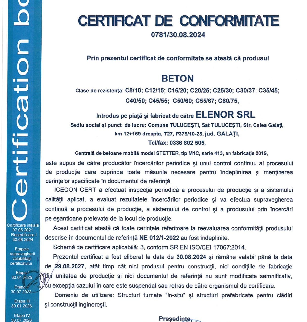 certificari elenor