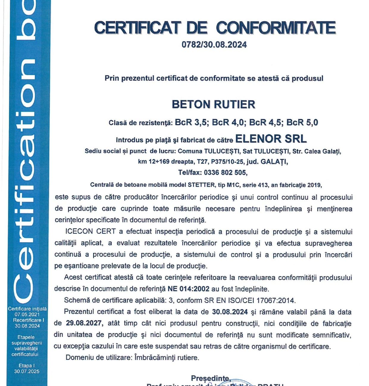 certificari elenor
