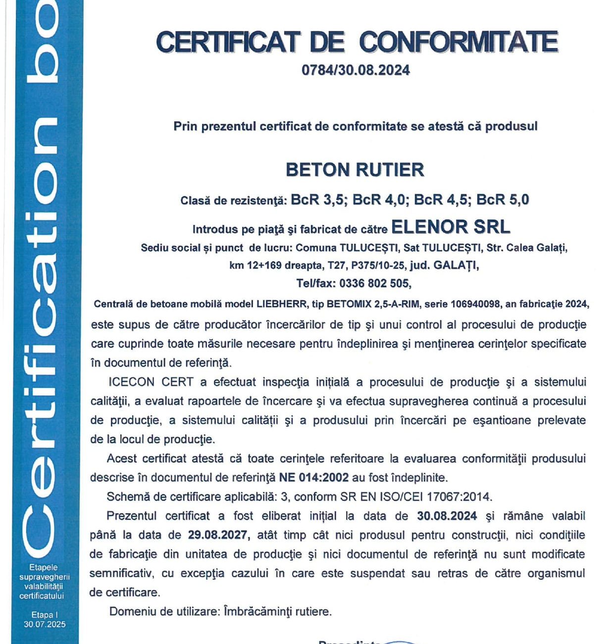 certificari elenor